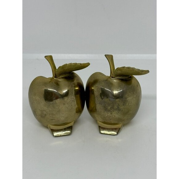 VTG MCM Ted Arnold Solid Brass Apple Photo Frame Pair – 4"x3" MCM Desk Décor 60s - Picture 3 of 6